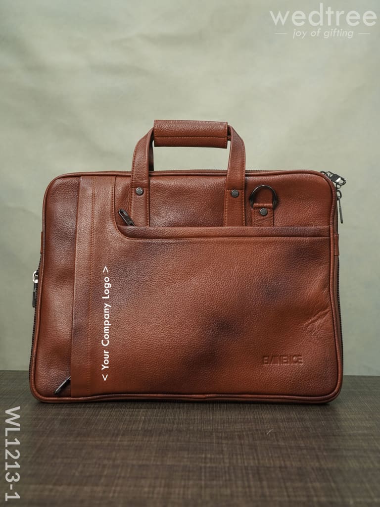 Laptop Bag In Leather With Expandable Sleek - Wl1213 Corporate Gifts