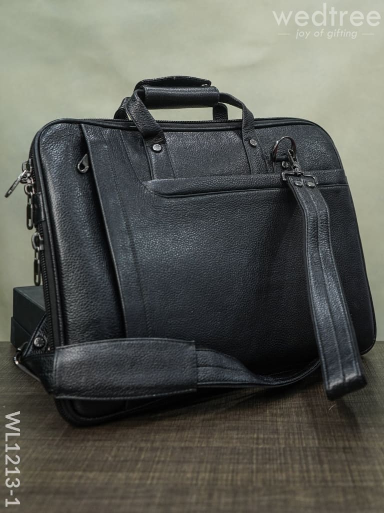 Laptop Bag In Leather With Expandable Sleek - Wl1213 Corporate Gifts