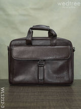 Laptop Bag In Leather With Gold Flap - Wl1212 Dark Brown Corporate Gifts