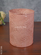 Leaf Imprinted Planter Pot With Wooden Stand - Wl3236 Planters