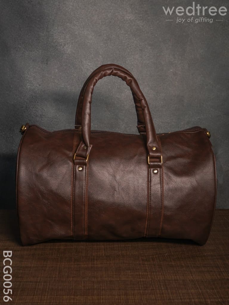 Leather Duffle Bag - Brown Bcg0056 Branding