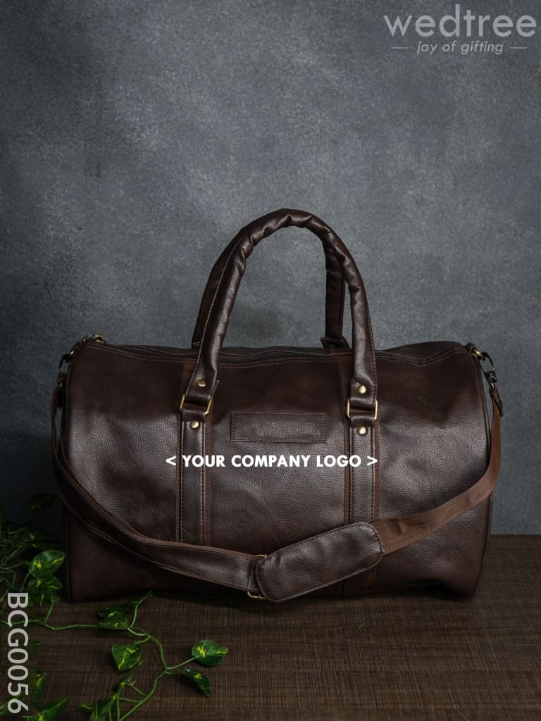 Leather Duffle Bag - Brown Bcg0056 Branding