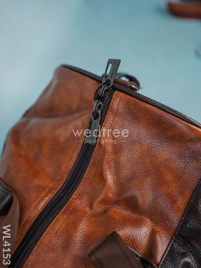 Leather Duffle Bag - Brown Wl4153 Bags & Wallets