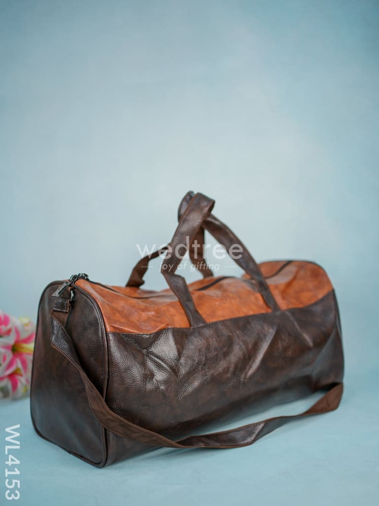 Leather Duffle Bag - Brown Wl4153 Bags & Wallets