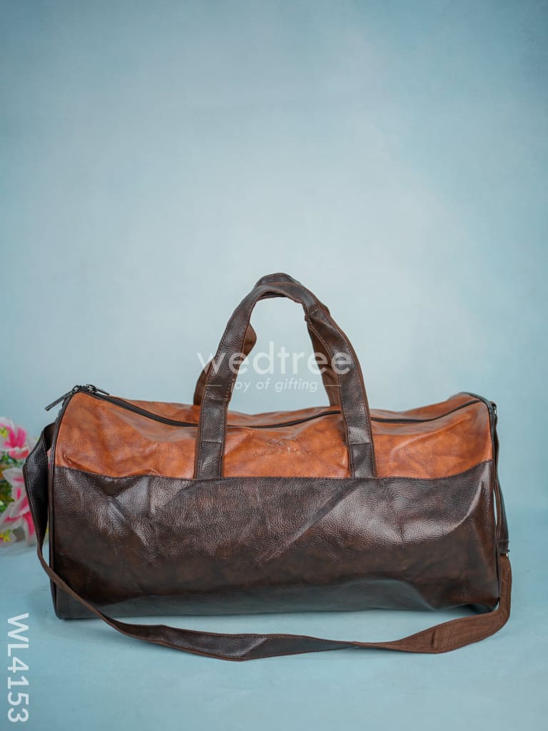 Leather Duffle Bag - Brown Wl4153 Bags & Wallets