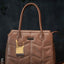 Leather Handbag With Zig Zag Pattern - Wl0972 Chocolate Brown Handbags