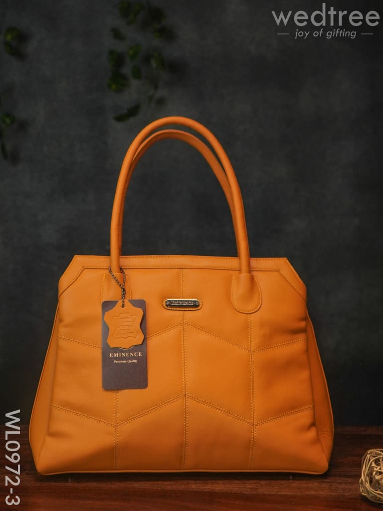 Leather Handbag With Zig Zag Pattern - Wl0972 Orange Handbags