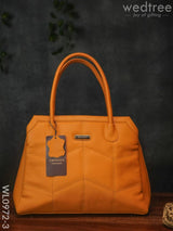 Leather Handbag With Zig Zag Pattern - Wl0972 Orange Handbags