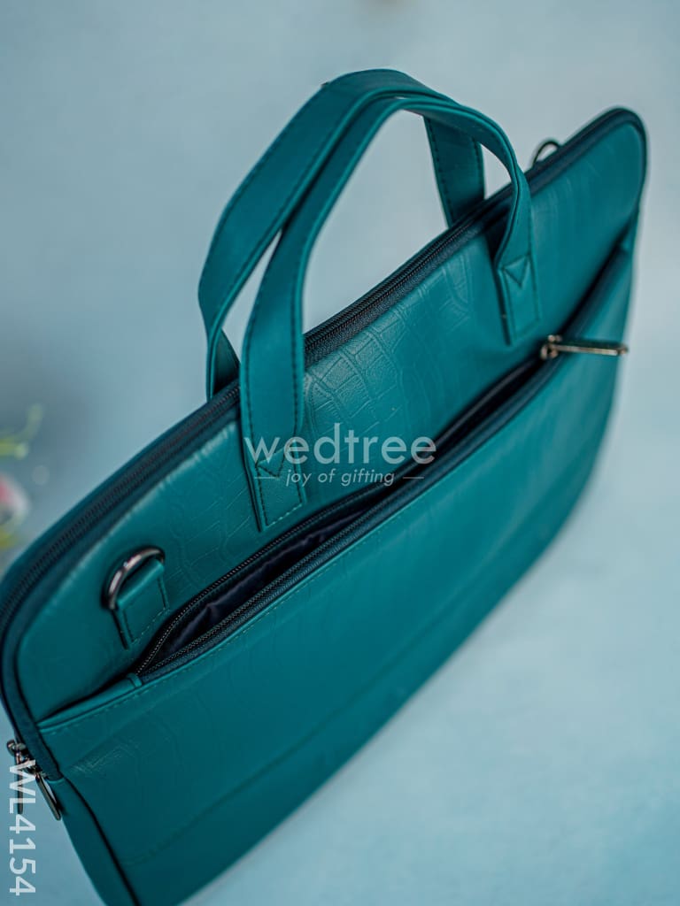 Leather Laptop Bag- Dark Green - Wl4154 Bags & Wallets