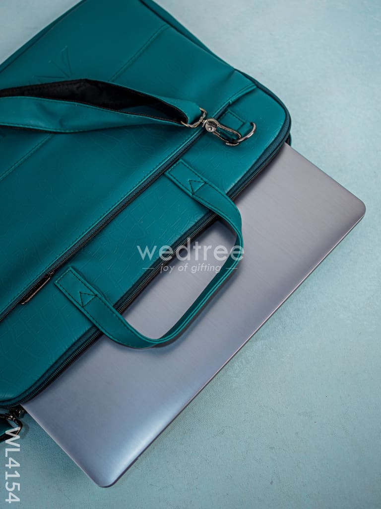 Leather Laptop Bag- Dark Green - Wl4154 Bags & Wallets