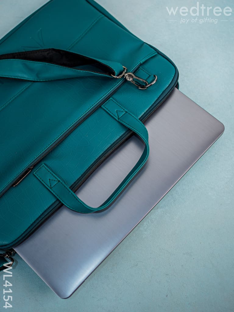 Leather Laptop Bag- Dark Green - Wl4154 Bags & Wallets