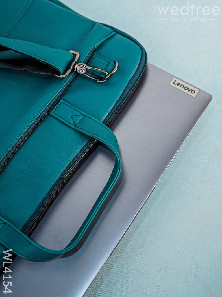 Leather Laptop Bag- Dark Green - Wl4154 Bags & Wallets