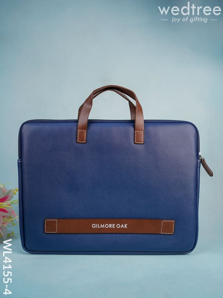 Leather Laptop Sleeve - Wl4155 Navy Bags & Wallets