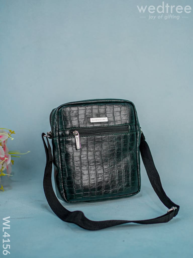 Leather Sling Bags - Forest Green Wl4156