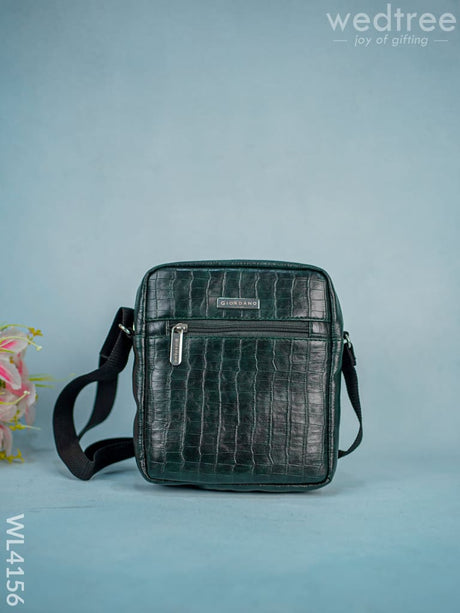 Leather Sling Bags - Forest Green Wl4156