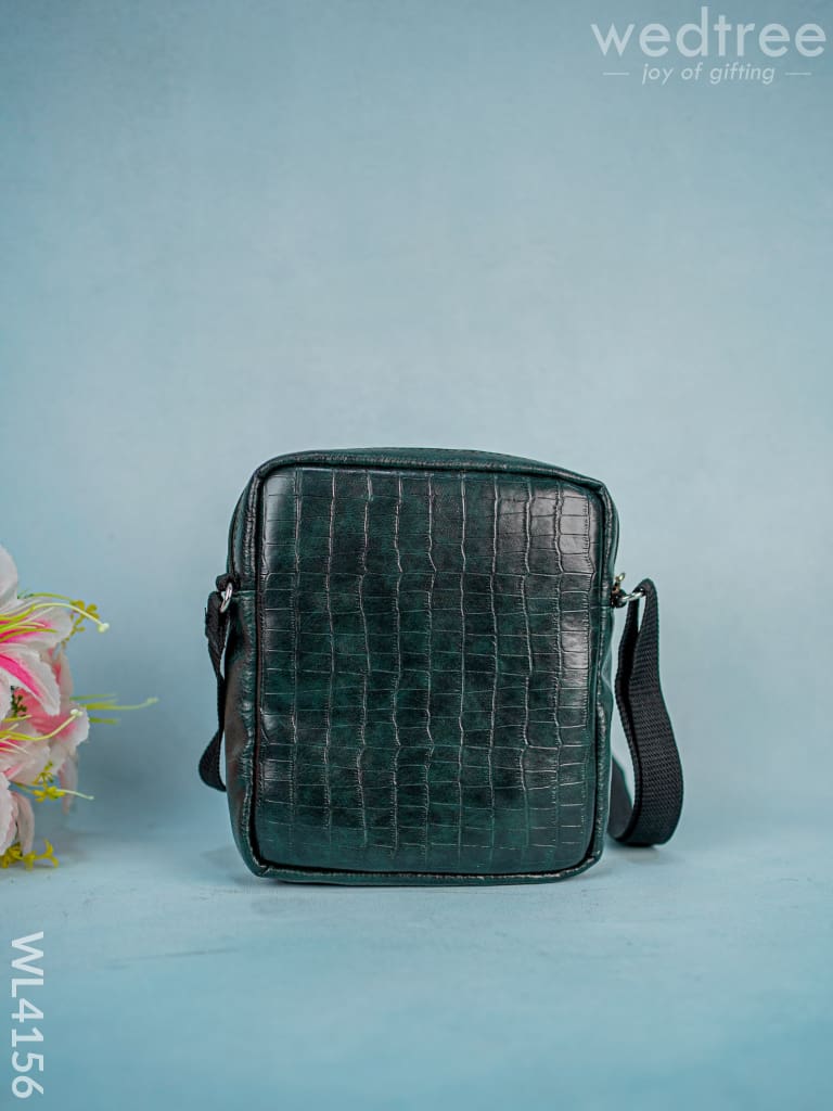 Leather Sling Bags - Forest Green Wl4156