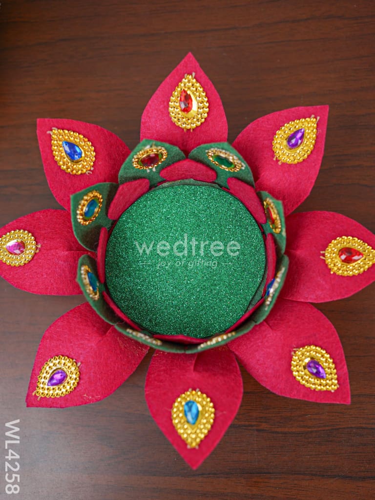 Lotus Base For German Silver Lakshmi - Wl4258 Wedding Essentials