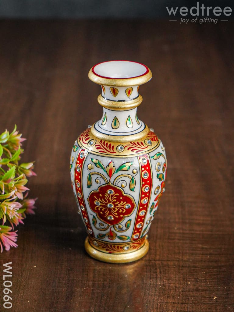 Marble Flower Vase 6 Inch - Wl0660 Decor