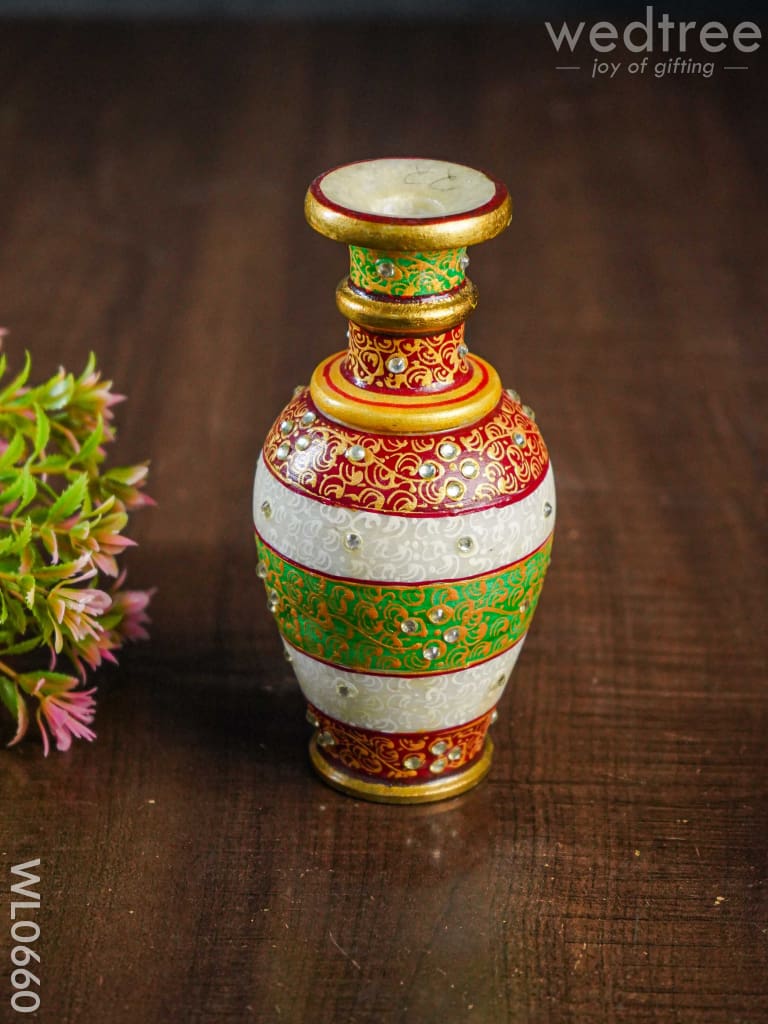 Marble Flower Vase 6 Inch - Wl0660 Decor