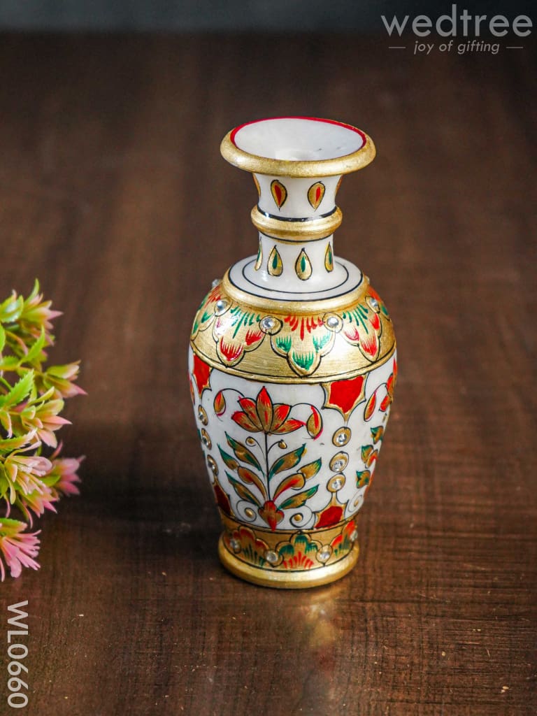 Marble Flower Vase 6 Inch - Wl0660 Decor