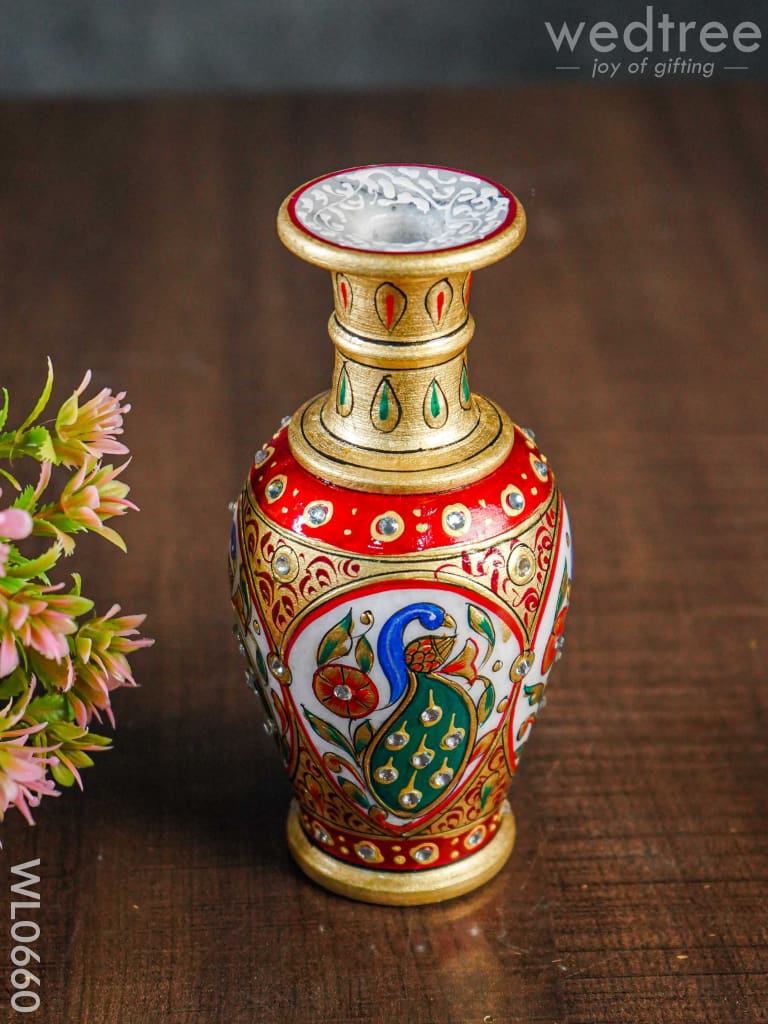 Marble Flower Vase 6 Inch - Wl0660 Decor