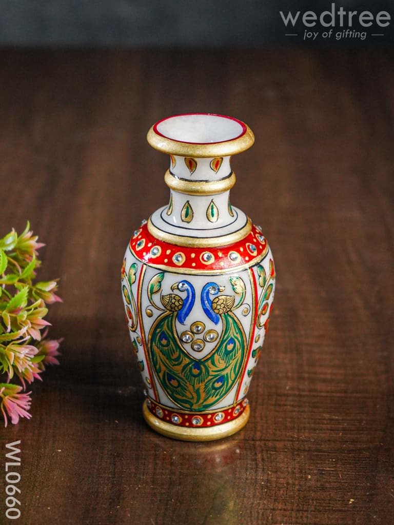 Marble Flower Vase 6 Inch - Wl0660 Decor