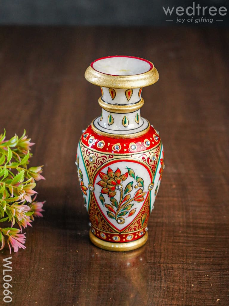 Marble Flower Vase 6 Inch - Wl0660 Decor