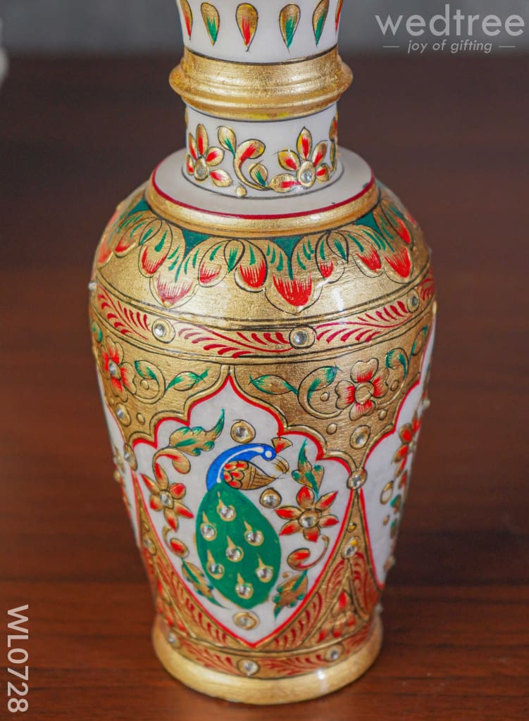 Marble Flower Vase 9 Inch - Wl0728 Decor