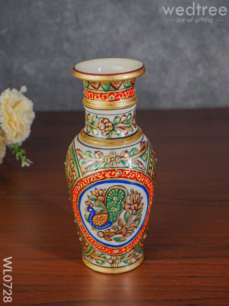 Marble Flower Vase 9 Inch - Wl0728 Decor