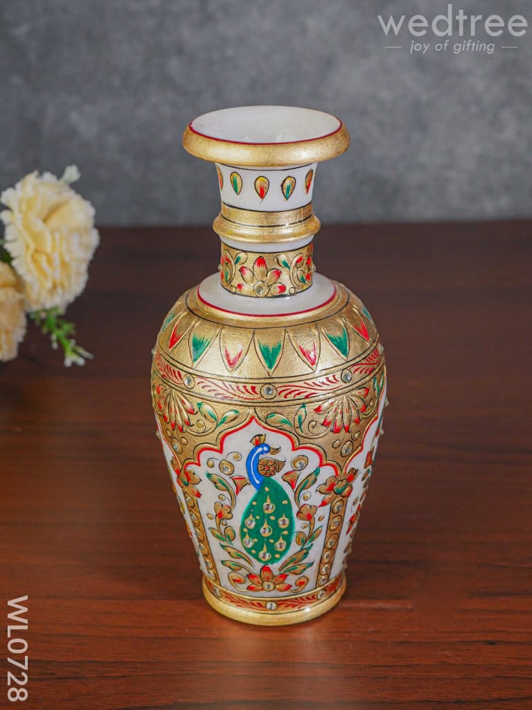 Marble Flower Vase 9 Inch - Wl0728 Decor