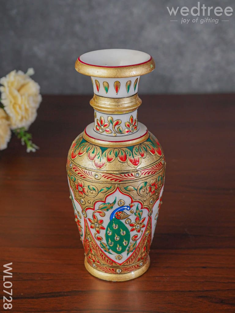 Marble Flower Vase 9 Inch - Wl0728 Decor