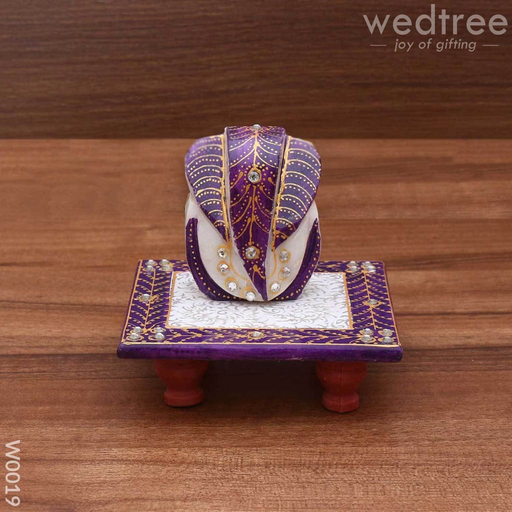 Marble Purple Ganesh Chowki Divine Return Gifts