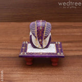 Marble Purple Ganesh Chowki Divine Return Gifts