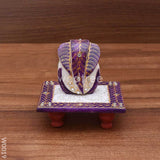 Marble Purple Ganesh Chowki Divine Return Gifts