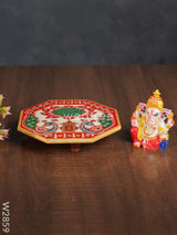 Marble - Ganesha With Hexagon Shaped Chowki W2859 Decor