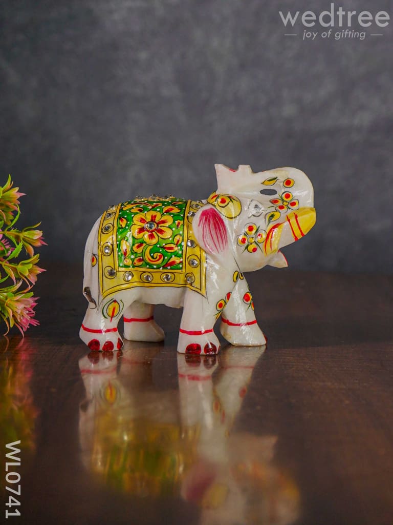 Marble Hand Painted Elephant 6 Inch - Wl0741 Decor