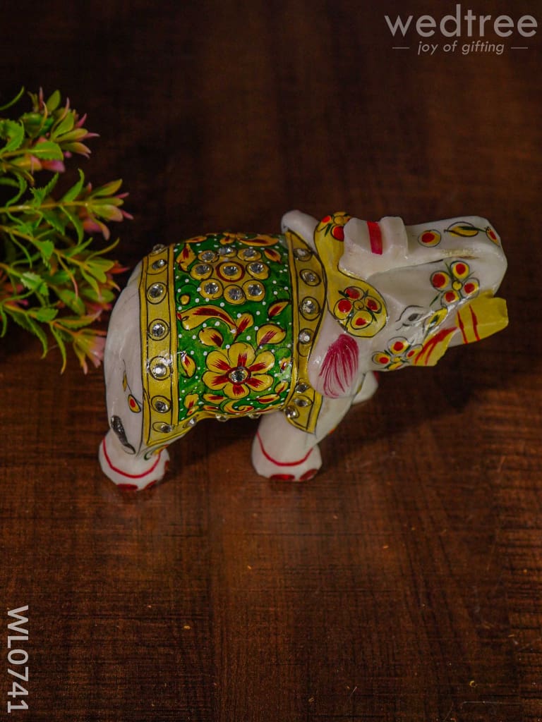 Marble Hand Painted Elephant 6 Inch - Wl0741 Decor