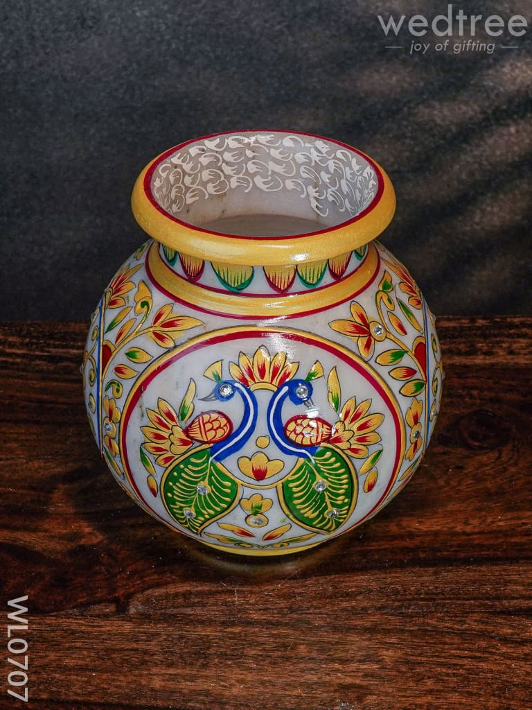 Marble Hand Painted Pot - Wl0707 Utilities