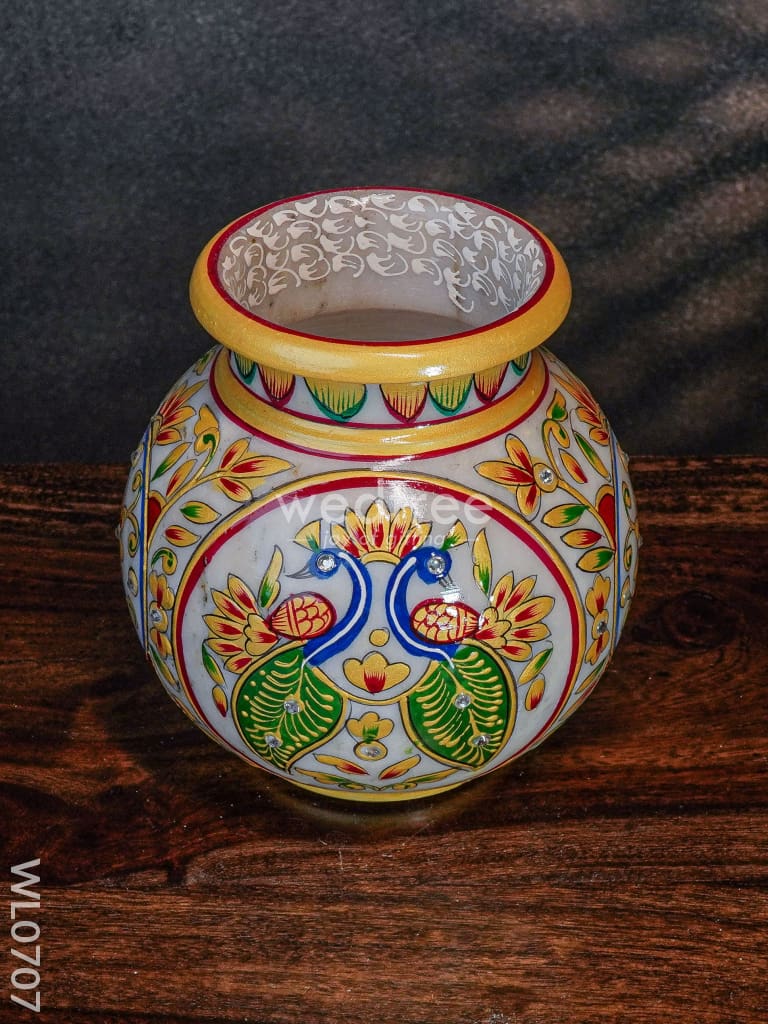 Marble Hand Painted Pot - Wl0707 Utilities