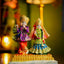 Marble Hand Painted Radha Krishna Idol - Wl2982 Purple & Green Showpieces