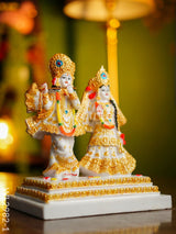 Marble Hand Painted Radha Krishna Idol - Wl2982 Showpieces