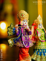 Marble Hand Painted Radha Krishna Idol - Wl2982 Showpieces