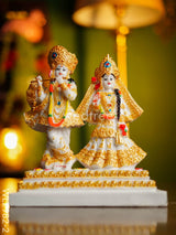 Marble Hand Painted Radha Krishna Idol - Wl2982 Showpieces