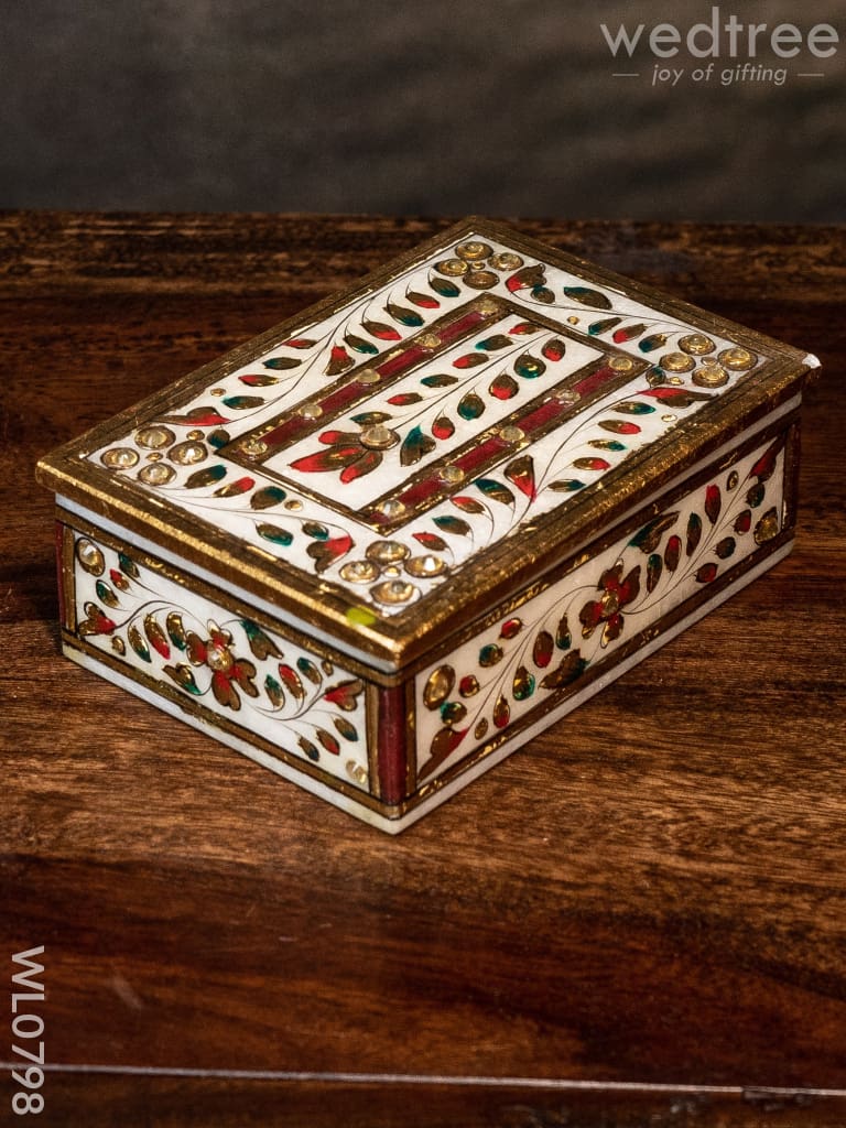 Marble Hand Painted Rectangle Box - Wl0798 Utilities