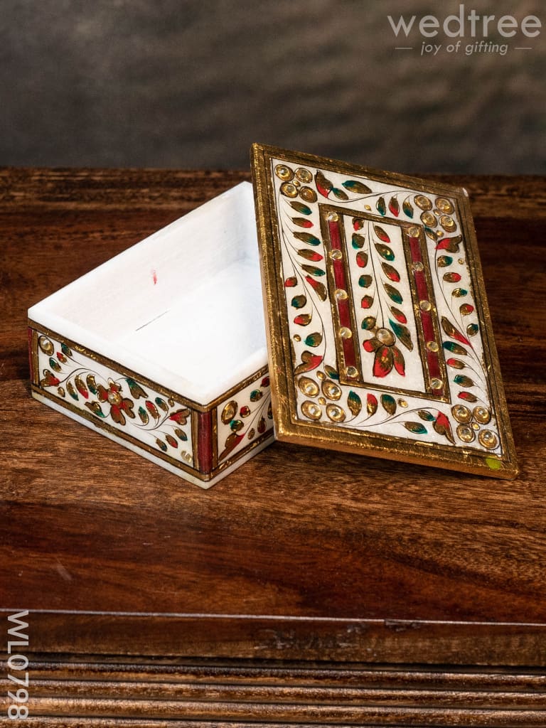 Marble Hand Painted Rectangle Box - Wl0798 Utilities