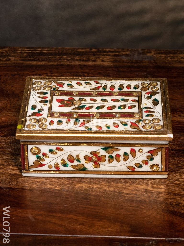 Marble Hand Painted Rectangle Box - Wl0798 Utilities