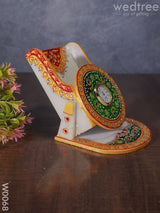 Marble Mobile Holder With Clock - W0068 Decor