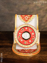 Marble Mobile Stand With Clock - Wl0766 Decor