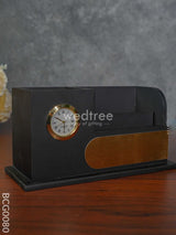 Mdf Pen Stand With Clock - Bcg0080 Organisers