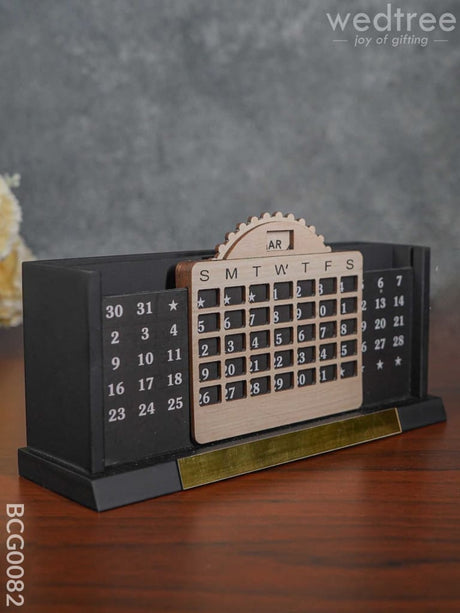 Mdf Pen Stand With Infinite Calender - Bcg0082 Organisers